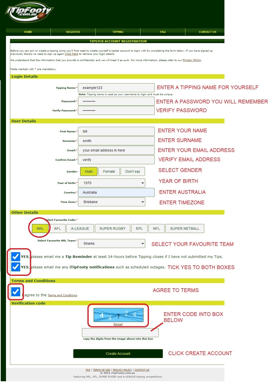 registration example
